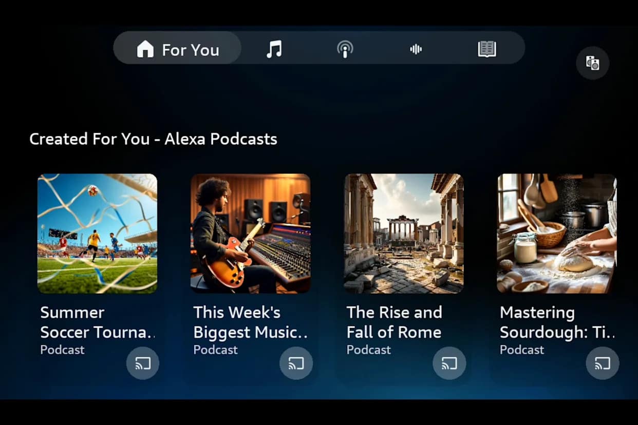 Alexa Plus ya crea podcasts con IA sobre cualquier tema