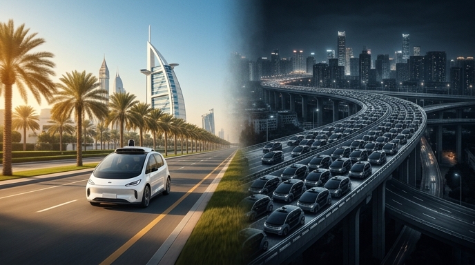 Baidu estrena robotaxis en Dubái; colapsa su red en China