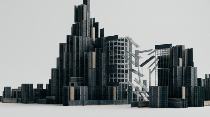 Caída de precios de memoria RAM representados como una torre colapsando.