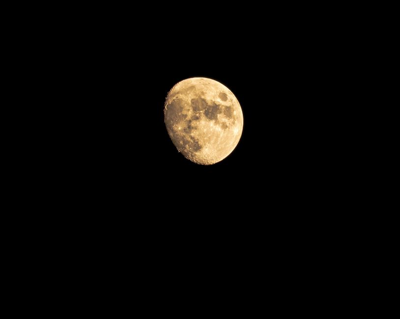 Impresionante luna llena iluminada contra un cielo negro, mostrando sus cráteres y texturas.