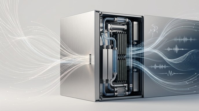 Unidad de computación en la nube para IA con refrigeración líquida y flujos de datos abstractos.