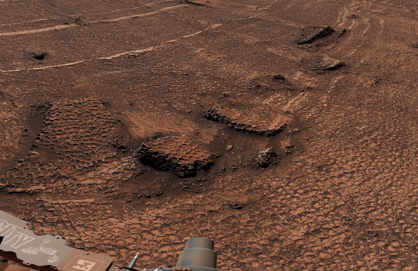 Curiosity halla el mayor campo de polígonos en Marte