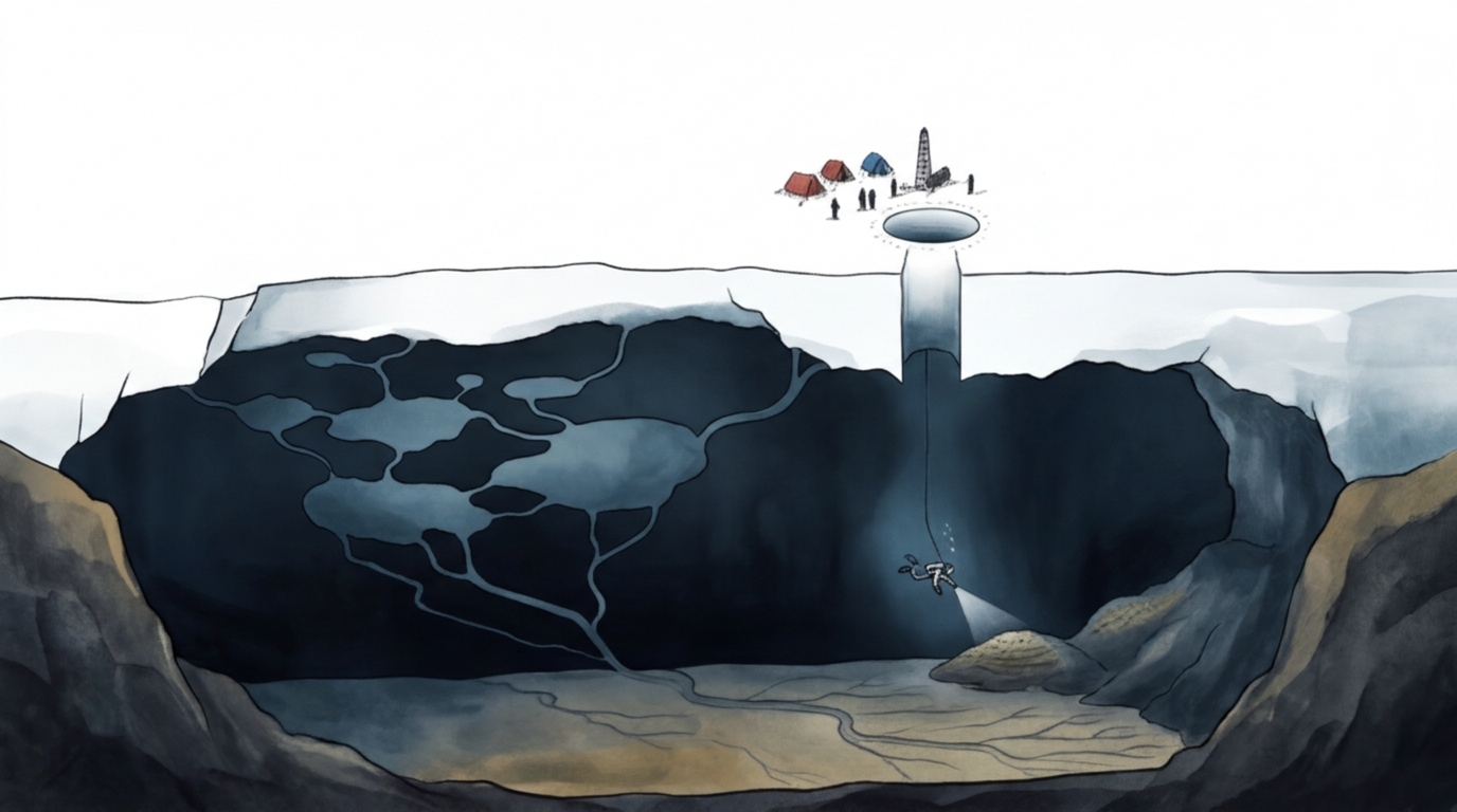 Descubren lagos y ríos antiguos bajo el hielo antártico