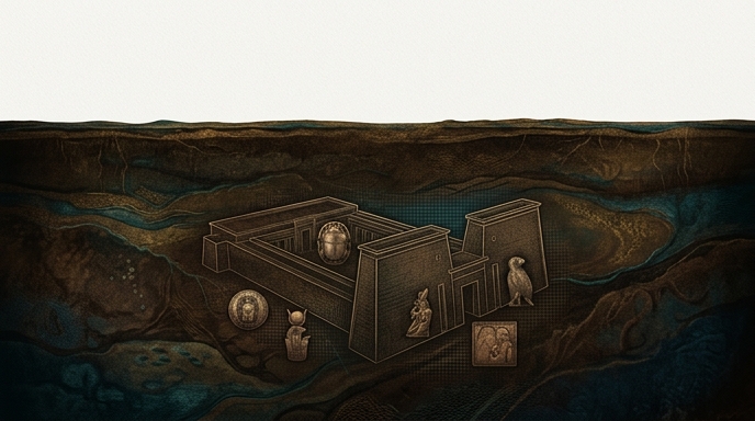 Descubren templo bajo el delta del Nilo con escaneo avanzado
