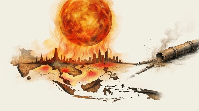 Drones cortan el 20% del gas global mientras Asia arde a 42°C