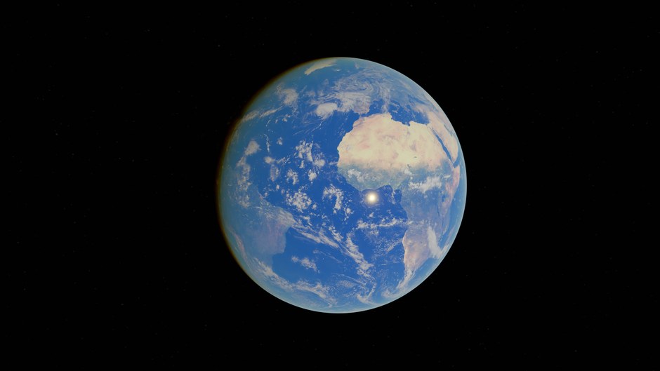 Una vista impresionante de la Tierra, destacando océanos y continentes, vista desde el espacio.