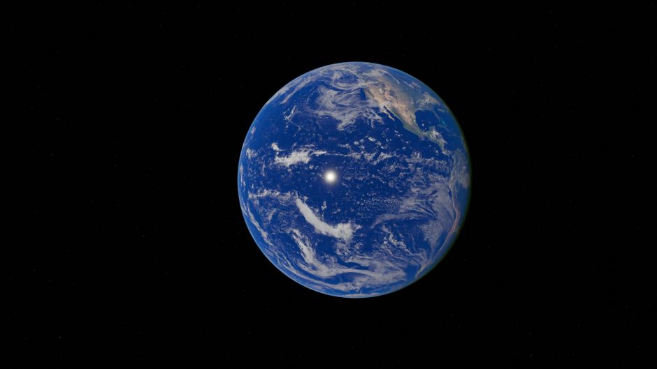 Una vista impresionante del planeta Tierra desde el espacio exterior, mostrando los océanos azules.