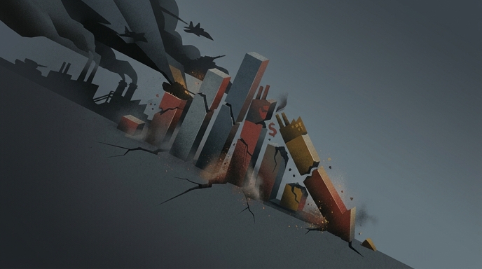 Futuros de Wall Street caen por la guerra en Irán y el barril supera los $102