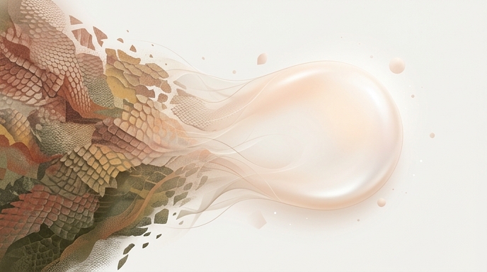 Representación de la transición de piel texturizada a lisa y limpia.