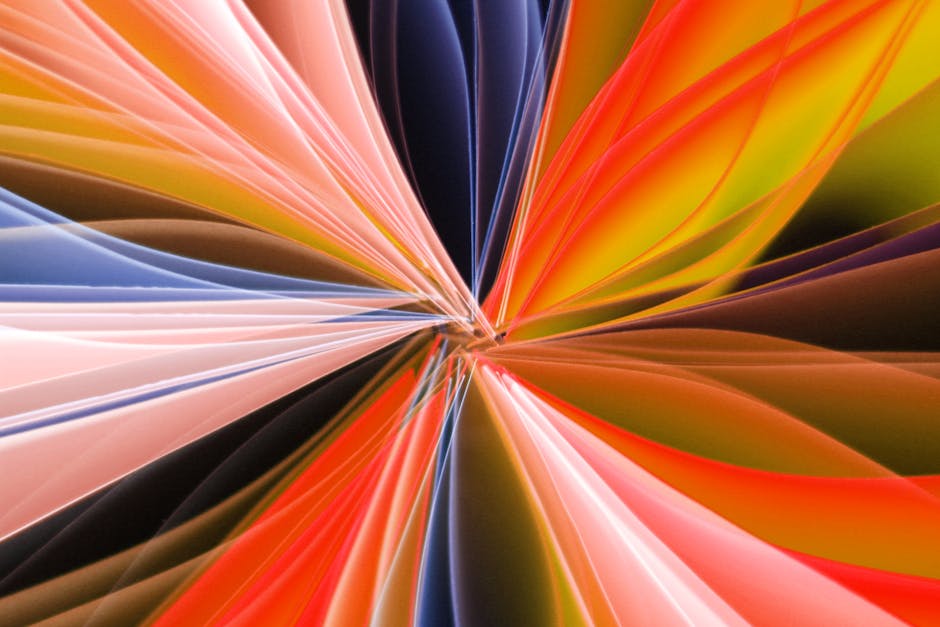 Arte abstracto vibrante que muestra patrones y formas dinámicos y coloridos.