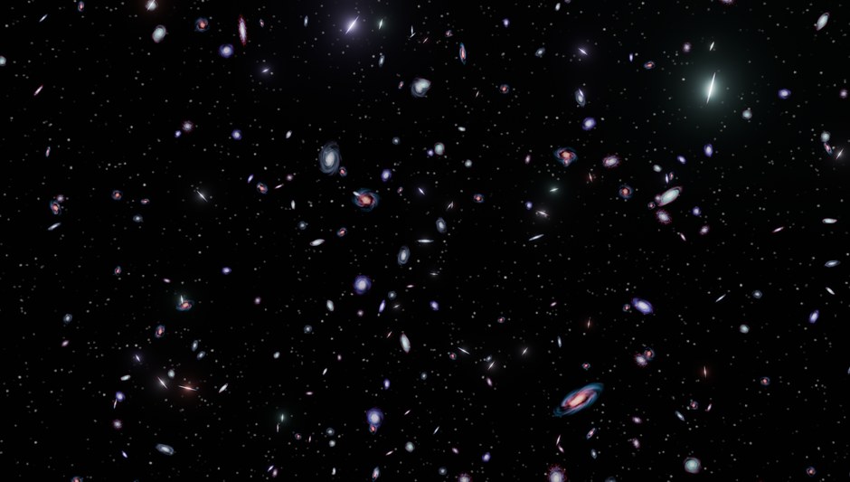 Una vista cautivadora de numerosas galaxias dispersas por el universo, que muestra la inmensidad del espacio.