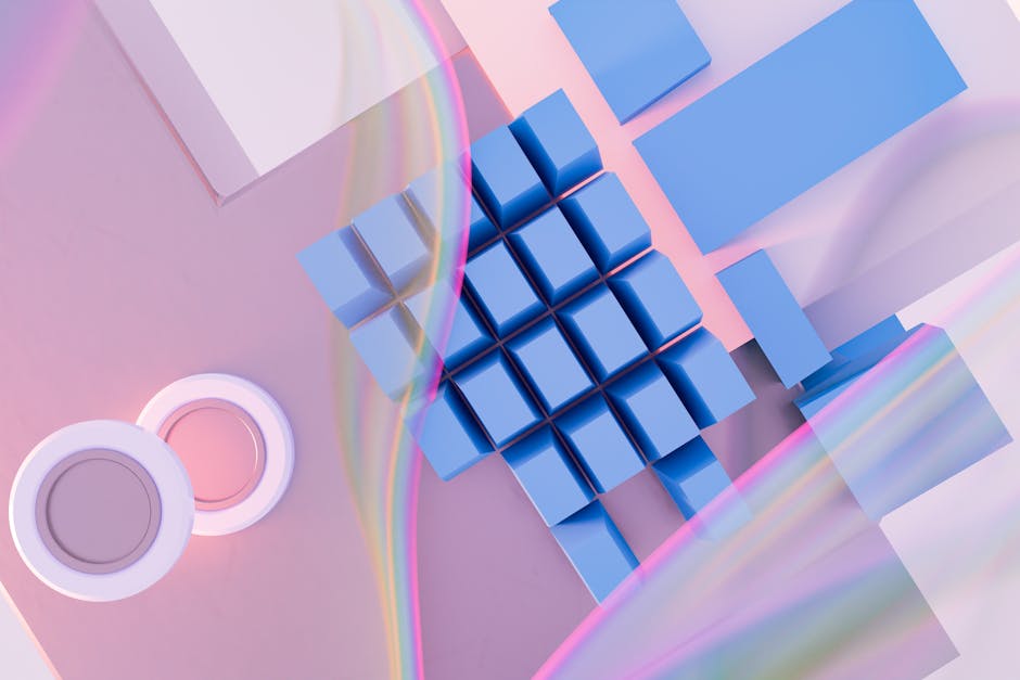Diseño De Arte Abstracto Geométrico En 3 D Colorido