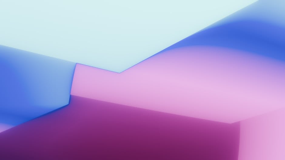 Degradado de neón abstracto vibrante con formas y curvas 3D.