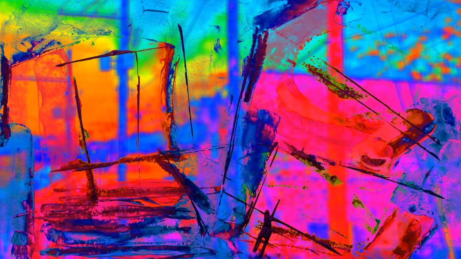 Una pintura abstracta vibrante y colorida con tonos vívidos y pinceladas dinámicas.