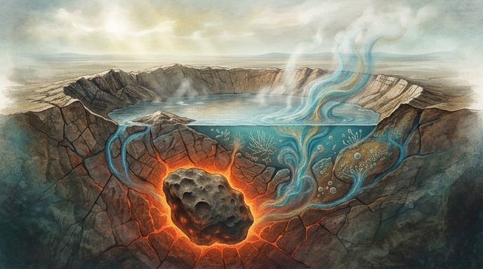 Meteoritos detonaron el origen de la vida en la Tierra