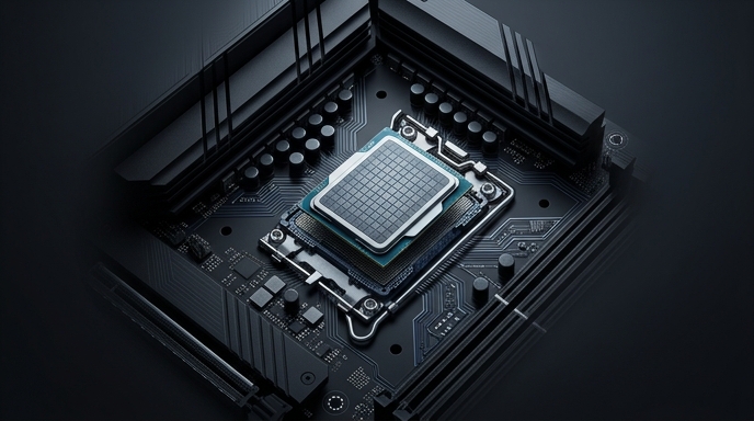 Procesador Intel Core 9 insertado en una placa base para demostrar compatibilidad de hardware.