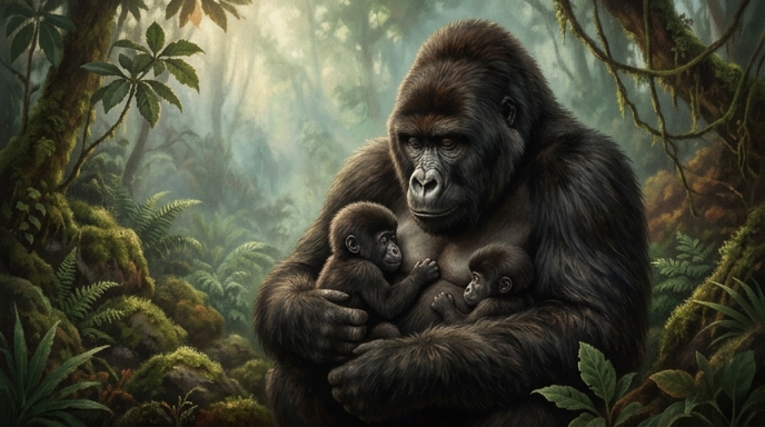 Nacen nuevos gemelos de gorila en Parque Virunga