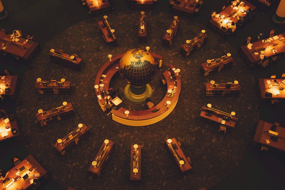 Vista Aérea De La Biblioteca Con Globo Central