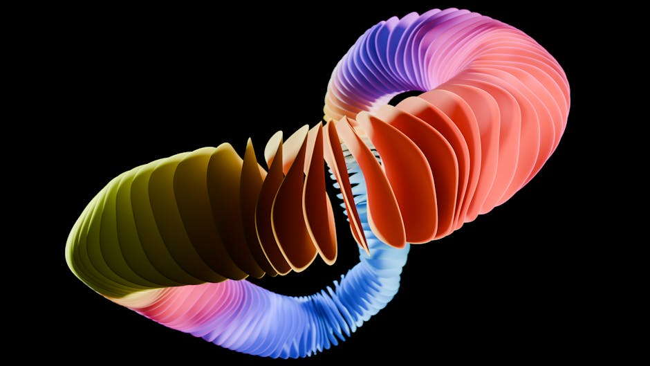 Una escultura líquida 3D abstracta y colorida en tonos vibrantes, ideal para fondos digitales modernos.