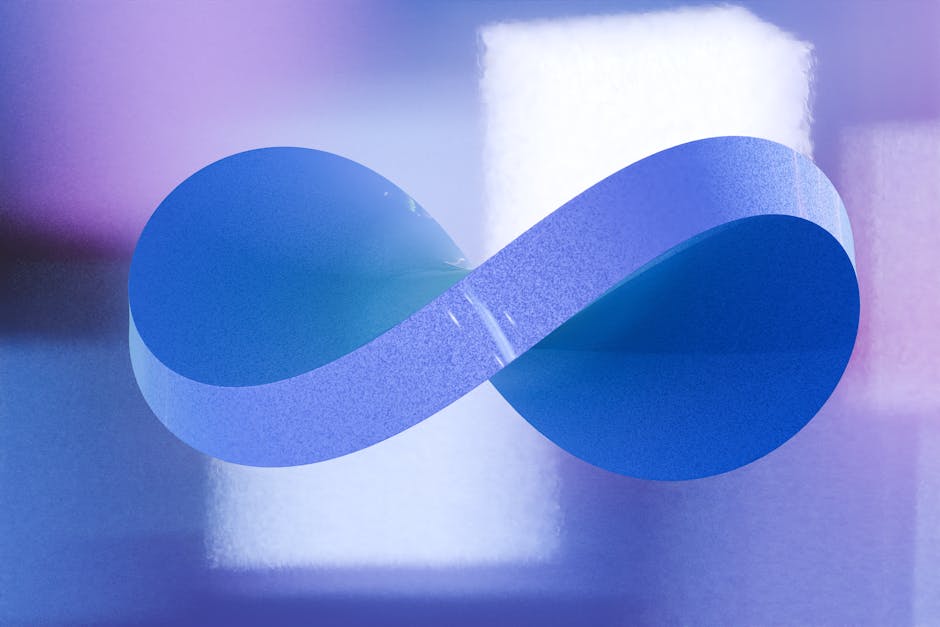 Símbolo Abstracto De Infinito Azul Sobre Un Degradado Suave
