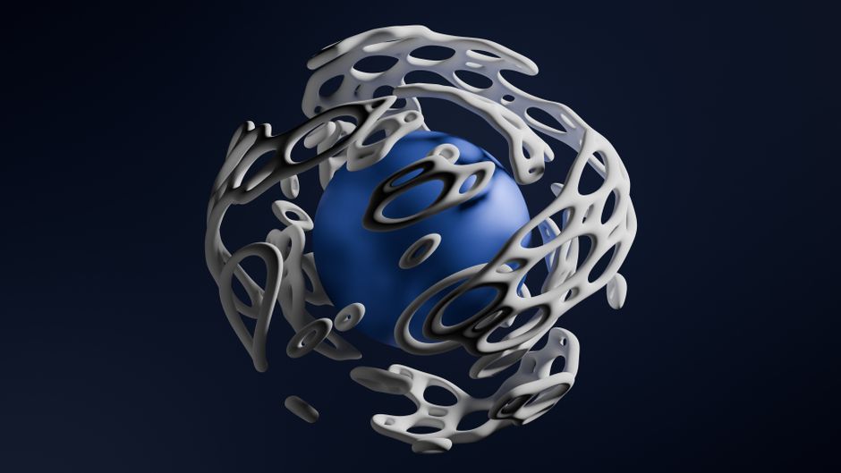 Esfera Tridimensional Abstracta Con Diseño De Carcasa Perforada