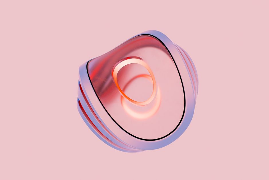 Forma abstracta 3D dinámica con vibrantes tonos rosas, añadiendo elegancia moderna.