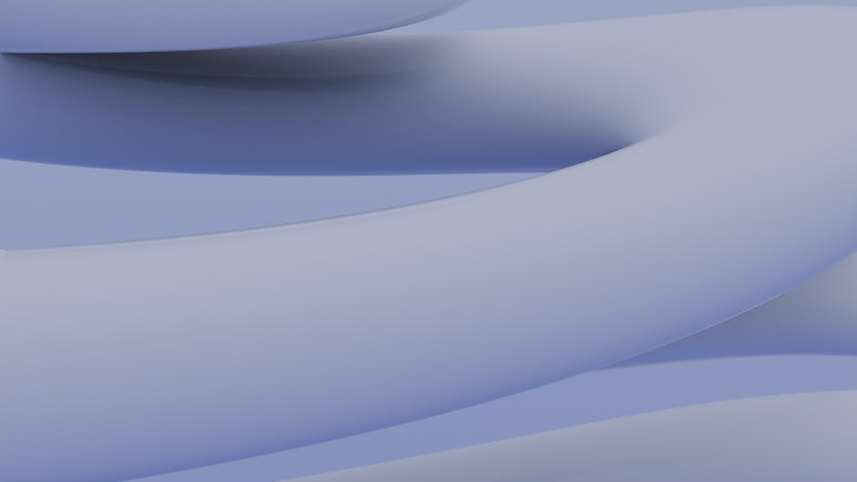 Representación 3D abstracta de color azul suave que muestra formas geométricas curvas y un diseño minimalista.