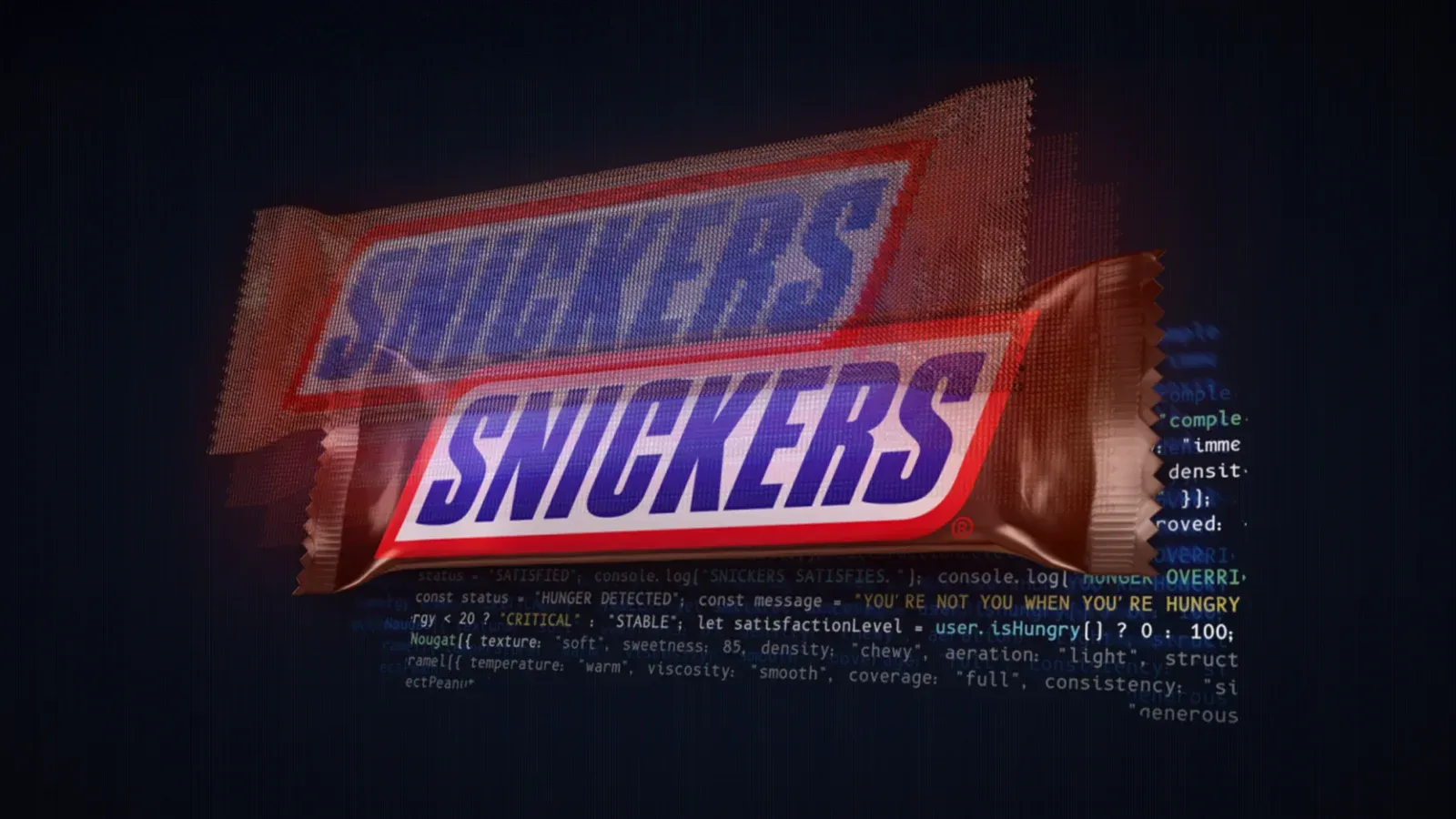 SNICKERS Hungr.AI: la barra digital es un prompt