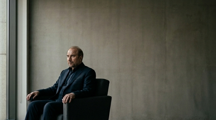 Aquí tienes la imagen principal para el artículo. He capturado la tensión diplomática a través de un retrato sobrio de Mohammad Bagher Ghalibaf en un entorno minimalista, utilizando un amplio espacio negativo para reflejar la incertidumbre de las negociaciones. El enfoque artístico se aleja de los clichés tecnológicos para mantener un tono periodístico y premium.
**Alt text (para accesibilidad y SEO):** Retrato sobrio del Presidente del Parlamento de Irán, Mohammad Bagher Ghalibaf, sentado frente a un muro de hormigón.