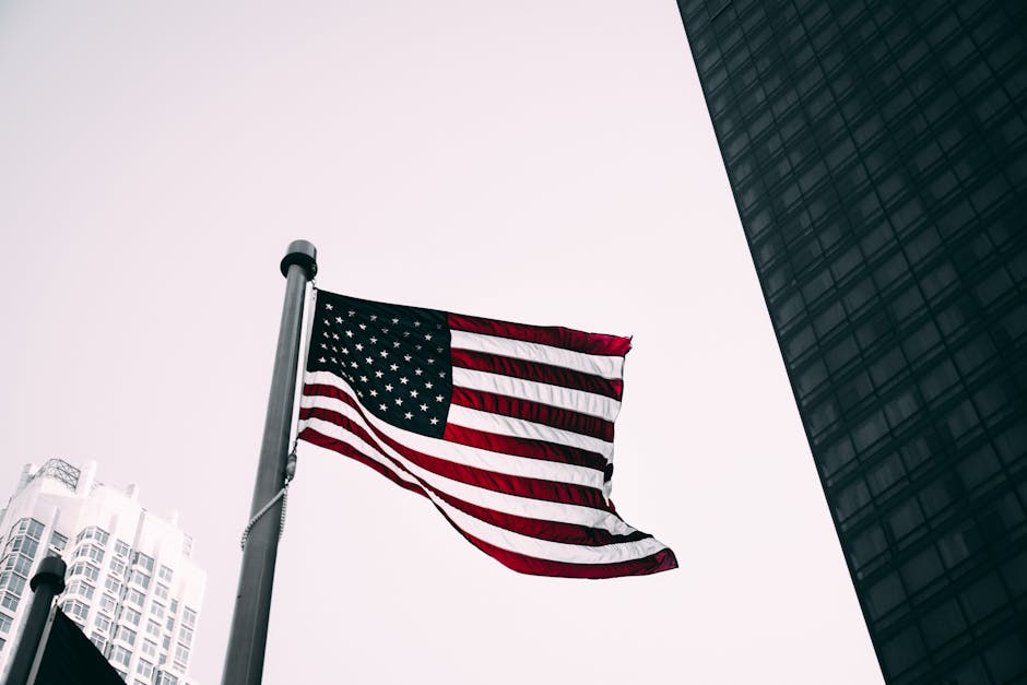 Foto De ángulo Bajo De La Bandera Estadounidense